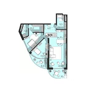 2-к квартира, строящийся дом, 131м2, 3/6 этаж