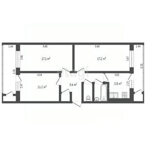 3-к квартира, вторичка, 61м2, 4/5 этаж