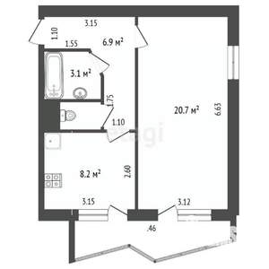 1-к квартира, вторичка, 40м2, 11/16 этаж