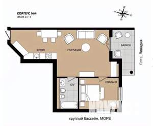 2-к квартира, вторичка, 67м2, 4/8 этаж