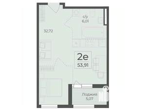 2-к квартира, вторичка, 54м2, 13/15 этаж