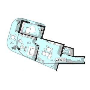 4-к квартира, строящийся дом, 139м2, 3/6 этаж