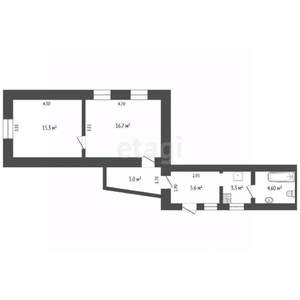 2-к квартира, вторичка, 69м2, 2/3 этаж