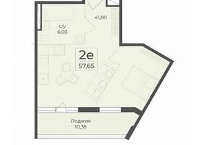 2-к квартира, строящийся дом, 58м2, 3/15 этаж
