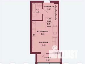 Студия квартира, вторичка, 31м2, 5/16 этаж