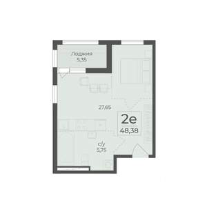 2-к квартира, вторичка, 48м2, 4/18 этаж