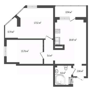 3-к квартира, сданный дом, 63м2, 5/16 этаж