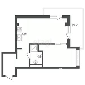 1-к квартира, вторичка, 51м2, 2/8 этаж