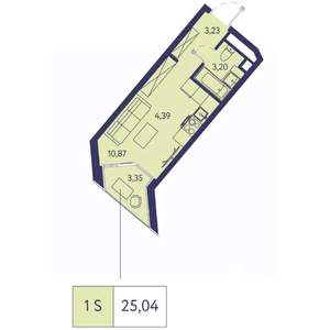 1-к квартира, вторичка, 25м2, 8/23 этаж