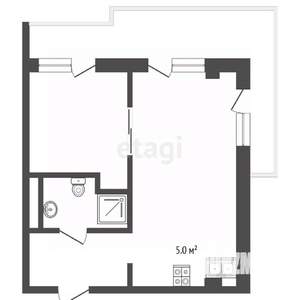 1-к квартира, вторичка, 47м2, 6/8 этаж