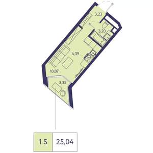Студия квартира, строящийся дом, 25м2, 9/20 этаж