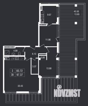 3-к квартира, вторичка, 97м2, 8/8 этаж