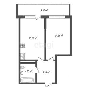 2-к квартира, вторичка, 49м2, 2/8 этаж