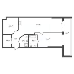 3-к квартира, вторичка, 75м2, 1/8 этаж