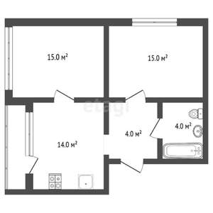 2-к квартира, вторичка, 51м2, 3/6 этаж