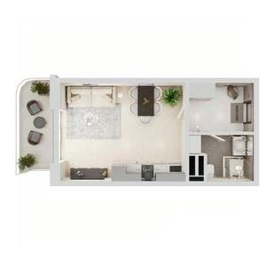 Студия квартира, вторичка, 42м2, 6/19 этаж