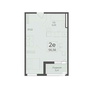 2-к квартира, вторичка, 57м2, 5/18 этаж