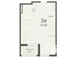 2-к квартира, вторичка, 55м2, 13/15 этаж