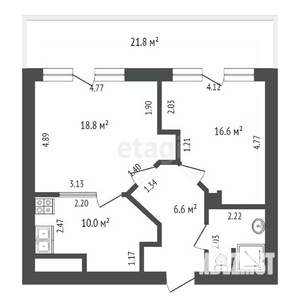 2-к квартира, вторичка, 58м2, 3/19 этаж