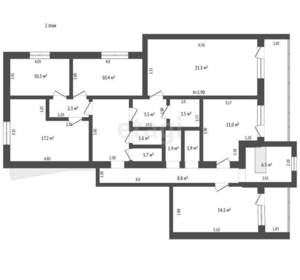 8-к квартира, вторичка, 208м2, 2/3 этаж