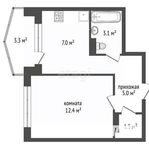 1-к квартира, вторичка, 30м2, 2/9 этаж