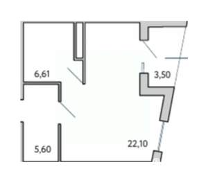 1-к квартира, вторичка, 38м2, 6/10 этаж