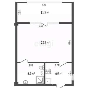 1-к квартира, вторичка, 47м2, 2/6 этаж