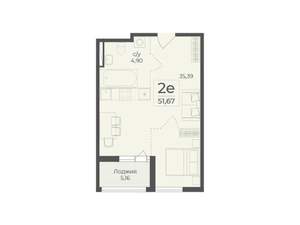 Студия квартира, вторичка, 55м2, 5/15 этаж