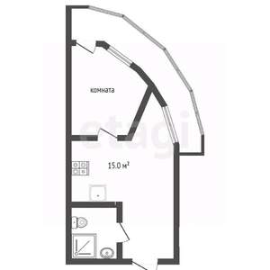 Студия квартира, вторичка, 45м2, 5/9 этаж