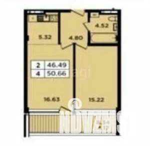 2-к квартира, вторичка, 51м2, 2/8 этаж