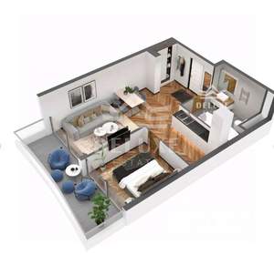 1-к квартира, вторичка, 57м2, 4/11 этаж