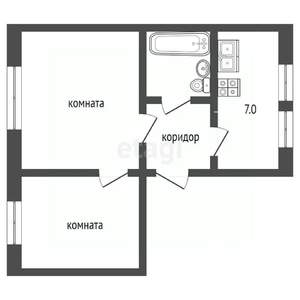 2-к квартира, вторичка, 40м2, 2/3 этаж