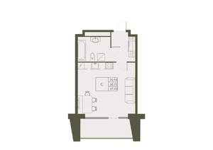 1-к квартира, строящийся дом, 37м2, 11/22 этаж