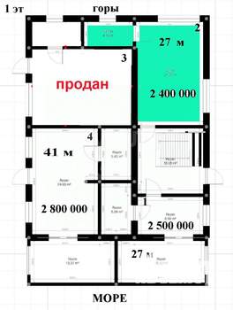 Студия квартира, вторичка, 27м2, 1/3 этаж