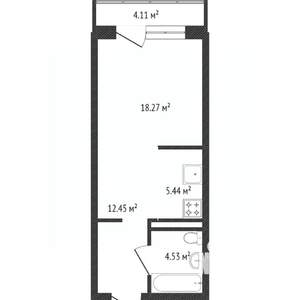 Студия квартира, вторичка, 30м2, 3/10 этаж