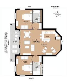 3-к квартира, вторичка, 132м2, 5/8 этаж
