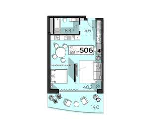 2-к квартира, вторичка, 65м2, 5/6 этаж