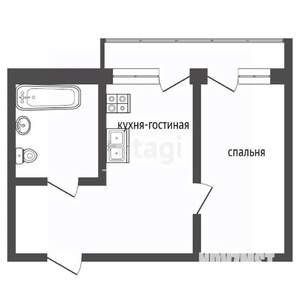 2-к квартира, вторичка, 42м2, 3/3 этаж