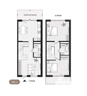 2-к квартира, вторичка, 92м2, 1/4 этаж