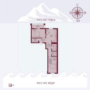2-к квартира, вторичка, 71м2, 7/16 этаж
