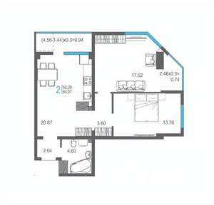 2-к квартира, вторичка, 64м2, 13/17 этаж