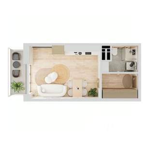 Студия квартира, строящийся дом, 40м2, 7/19 этаж