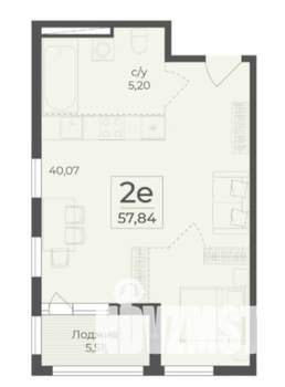 1-к квартира, вторичка, 61м2, 3/11 этаж