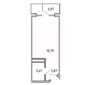 Студия квартира, вторичка, 28м2, 7/10 этаж