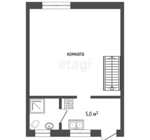 1-к квартира, вторичка, 19м2, 2/2 этаж