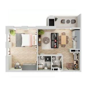 1-к квартира, строящийся дом, 66м2, 14/19 этаж