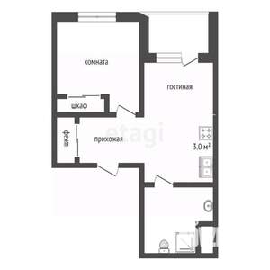 Студия квартира, сданный дом, 41м2, 6/8 этаж