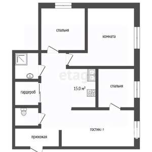 3-к квартира, вторичка, 87м2, 3/13 этаж