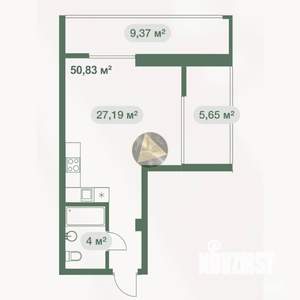 Студия квартира, вторичка, 51м2, 4/8 этаж