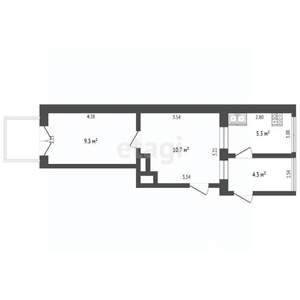 2-к квартира, вторичка, 30м2, 2/2 этаж